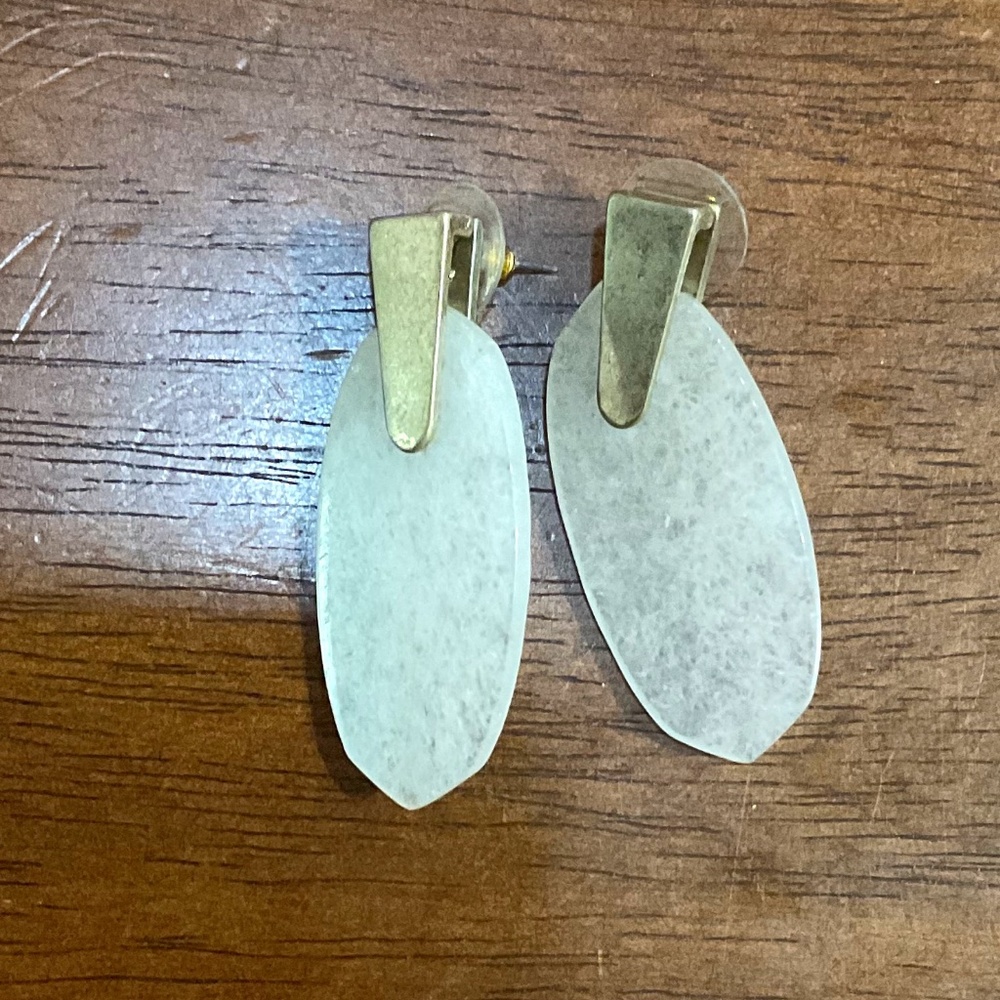 White dangle earrings